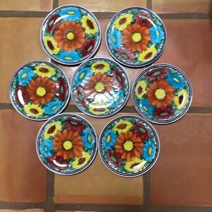 7 Hand Painted Juan F Guerrero Dolores Plates